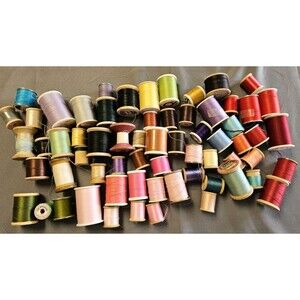 Wooden & Plastic Spools Thread Variety Brands Colors Materials Sizes Vintage Lot